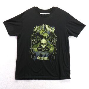 Hard Rock Cafe T Shirt Size XL Cozumel Black Skull Palm Tree Short Sleeve
